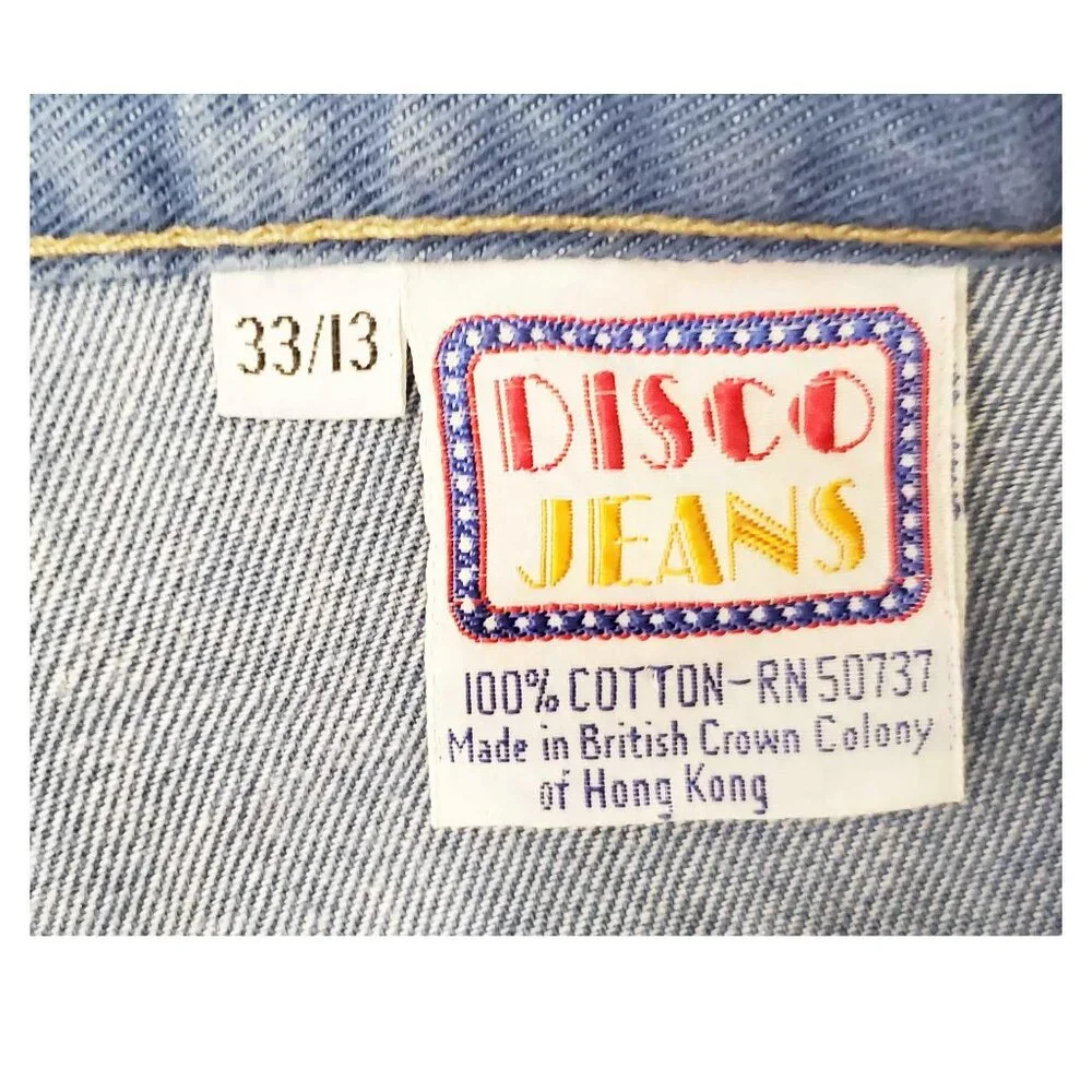 Vintage 1970’s Women's Wide Leg Bell Bottom Jean by Disco Jeans 33” Waist